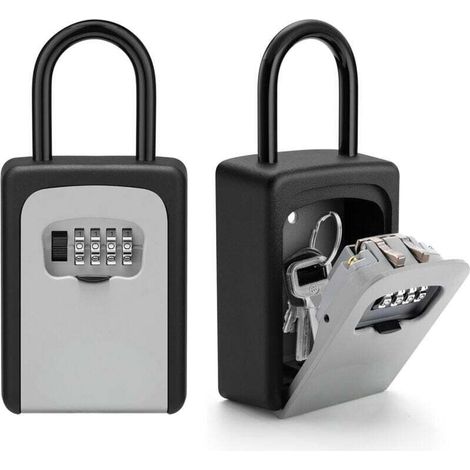 Boite a Clefs Murale Avec Manipuler - Avec Code 4 Chiffres Sécurisée Exterieur, Résistant aux Intempéries, Cofre fort Robuste, pour Les Cartes, Alliage de Zinc