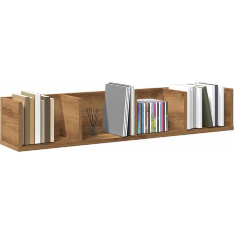 vidaXL CD Wall Shelf Artisan Oak 100x18x18 cm Engineered Wood (1/6)