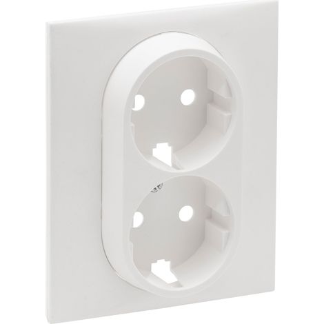 Tapa base de enchufe 2P+T doble blanco mate Niloé Step LEGRAND 864122