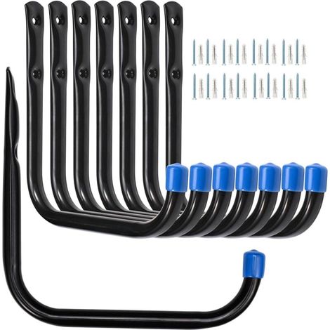 Set mit 8 Garagenhaken (17 cm), robuste Leiterhaken, Wandmontage, 8er-Set