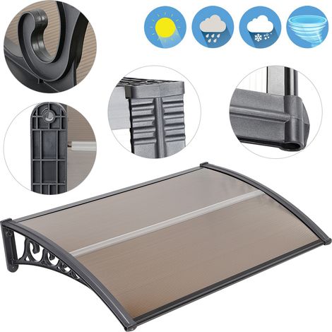 Toldo para puerta Toldo solar para toldo Toldo para entrada Protección de sombra 60 100cm Marrón (1/5)