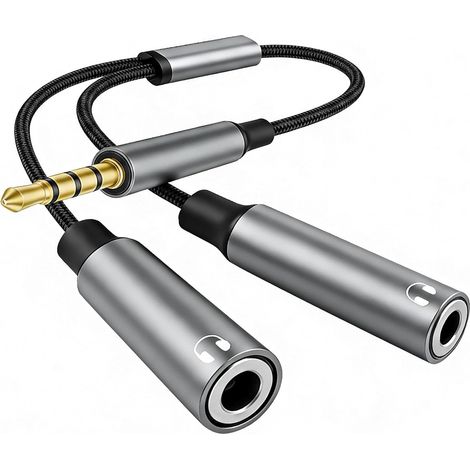 1 Adaptateur Audio Jack 3.5mm, DAC Hi-Res 24bit, Double Prise Femelle, Pour PC, Smartphone (1/5)