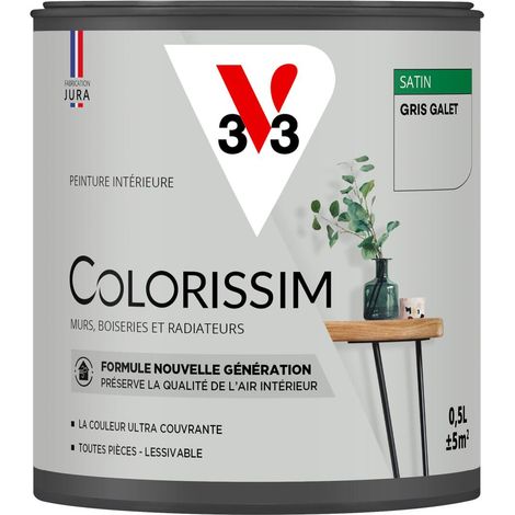 Peinture murale intérieure Colorissim® V33 Gris galet Satin 0,5L (1/5)