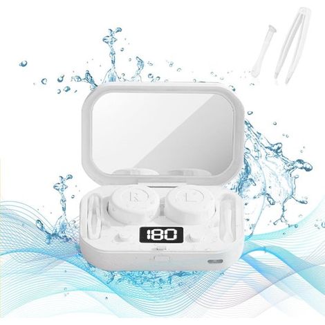 Pulitore portatile a ultrasuoni per lenti a contatto con caricatore USB e display. (1/5)