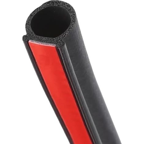 Car Door Seal Rubber Sealing Strip D Shape Self-Adhesive Soundproof Seal Strip Waterproof Window Door Protection 16mm x 16mm (1/2)