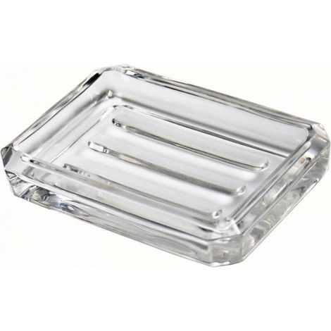 Porte-savon en verre transparent, porte-savon lourd pour salle de bain, lavabo et cuisine (1/5)