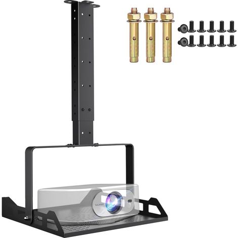 Support Videoprojecteur Plafond,RéGlable en Hauteur pour Projecteur, Universel Support Mural Videoprojecteur Retroprojecteur, Guide-CâBles CachéS, Charge Lourde,pour Home CinéMa et Bureau (1/5)