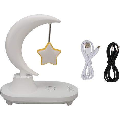 Lampe LED avec Chargeur Sans Fil, Enceinte Basses Multifonction, Variateur Tactile, 8 Lumières RVB pour Lecture (1/5)