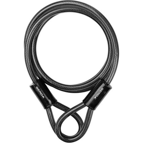 Câble De Sécurité - Acier Tressé 12 mm - 180 cm - Gaine PVC - Pour Vélo Et Équipements - 1 Pièce