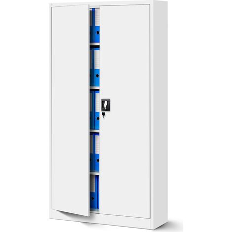 Armoire en métal verrouillable JAN, 900 x 1850 x 400 mm, blanc (1/5)