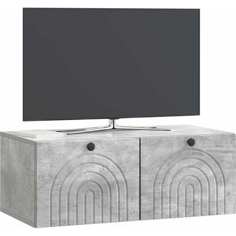 Maison Exclusive - Meuble TV mural Gris béton 78,5 x 41 x 30 cm Bois d'ingénierie