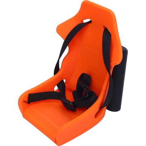 Porte-poupée vélo pliable, sangle réglable, siège avant en plastique orange pour poupée, idéal pour les activités de plein air (1/5)