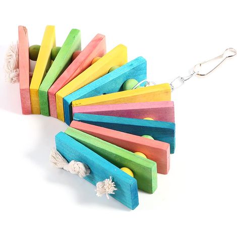 Jouet à Mâcher pour Oiseaux De Compagnie, Perroquet Coloré en Bois Suspendu, Perroquet Calopsitte, Balançoire, Jouets, Nouveau (1/5)
