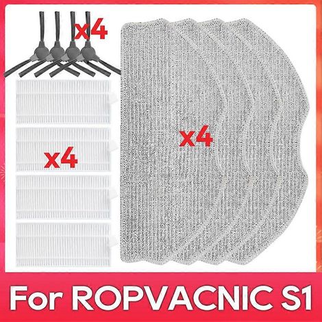 Filtre pour aspirateur brosse pour aspirateur Filtre de brosse pour aspirateur filtre de ROPVACNIC S1 Side Brosse HEPA Filtre Serpillière Rag Robot Aspirateur Spare Accessoires de remplacement Kit (1/5)