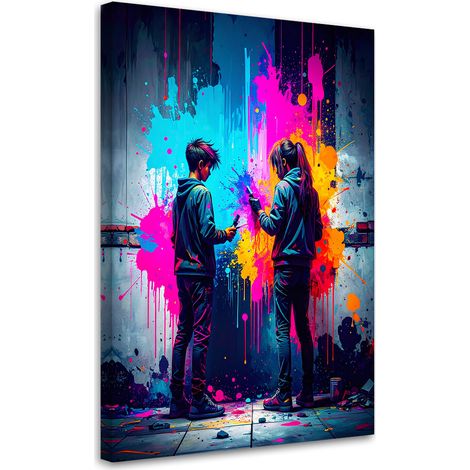 Tableau déco Banksy Graffiti Street art Abstrait 70x100 (1/4)