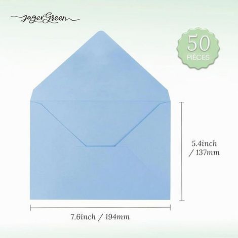 Enveloppes B6 Bleues 137x194 mm 150 g/m² Auto-adhésives, lot de 50 enveloppes taille lettre pour faire-part (1/5)