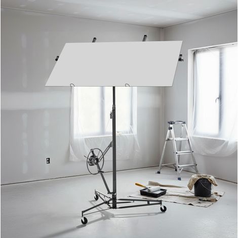 Sollevatore per cartongesso pieghevole 125x137x180 cm in acciaio grigio, 68 kg – MEUBLIV (1/5)