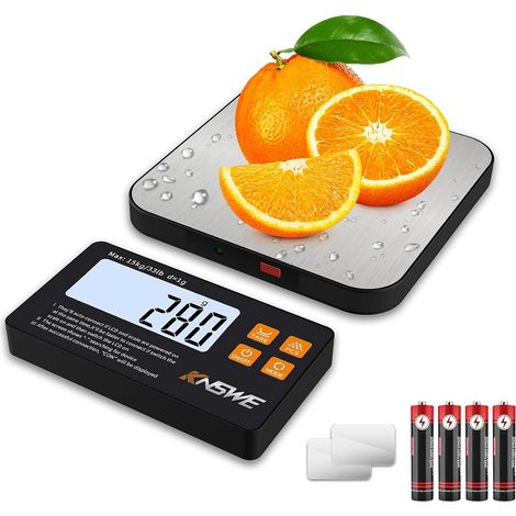 Balance de Cuisine avec Affichage Divisé,15kg/1g Balance Alimentaire Connectée,Écran LCD Magnétique,Balance numérique,7 Unités,Fonction Tare,Acier Inoxydable pour Pâtisserie,Cuisine (1/5)