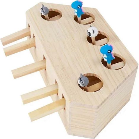 Jouet interactif pour chats : Chasse à la souris avec griffoir, bâtonnet à mâcher, labyrinthe pour chat et gaufres.