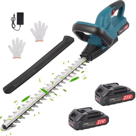 Taille-Haie sans Fil 2 Batteries 21V, Lame Acier, Coupe Précise avec 2 batteries, coupe rapide, pour haies, arbustes, jardin et entretien extérieur (1/5)