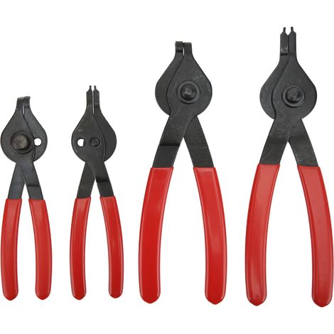 Ortviai Pince à circlips intérieure/extérieure 4 pièces – acier renforcé, ergonomique, pour réparation automobile (1/5)