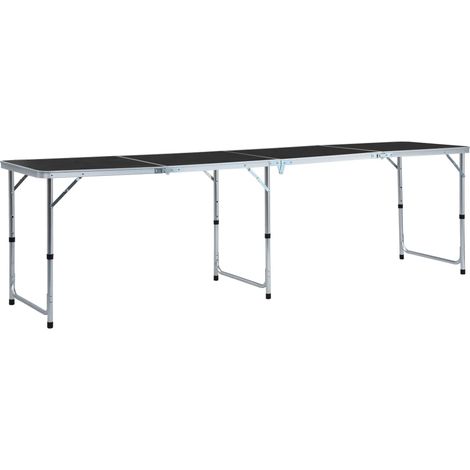 Klappbarer Campingtisch Grau Aluminium 240 x 60 cm