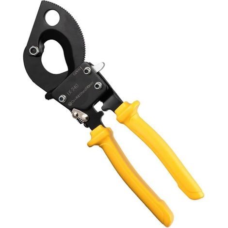 1 pince à câble à cliquet 240, coupe-câbles en cuivre et aluminium, jaune (1/5)