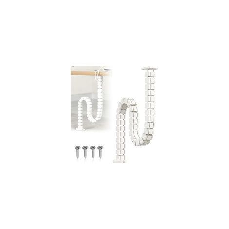 Colonne Vertebrale Cable Management Guide-Câbles Carré Gaine Cable De Bureaux à Hauteur Réglable Et Fixe 125mm Slim Line Guide-Câbles Carré pour Bureaux Réglables en Hauteur (Blanc) (1/5)