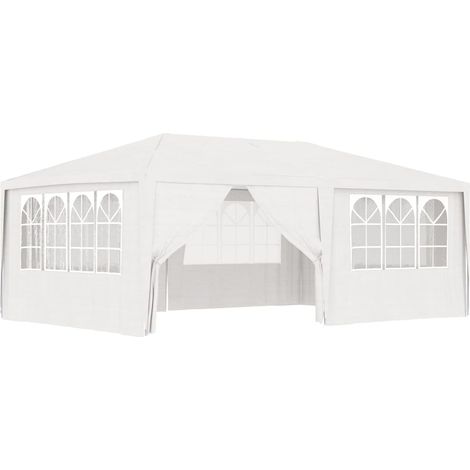 Profi-Partyzelt mit Seitenwänden 4×6 m Weiß 90 g/m² vidaXL (1/6)