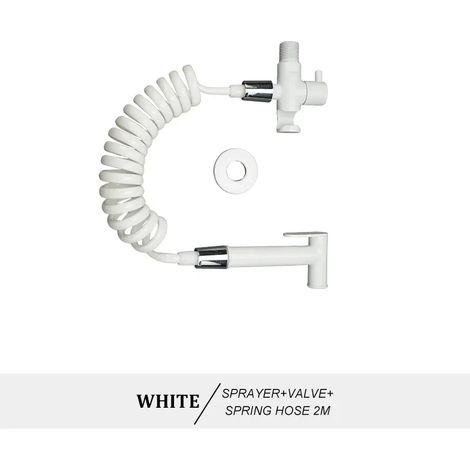 (Blanc Type B) Ensemble de douchette WC bidet portable, fixation murale en laiton doré rose, pommeau de douche de salle de bain autonettoyant (1/4)