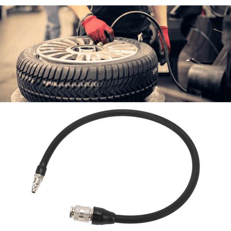Werkzeug für die Kfz-Reparatur: Schnellkupplungs-Innenstecker, 3-in-1-Reifenfüllschlauch für Fahrrad/Motorrad, Luftpumpen-Verlängerungsschlauchanschluss (mit Video), 80 cm Gummischlauch. (1/5)