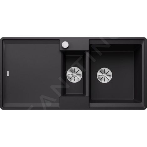 Blanco Adira - Évier en silgranit, 99x49 mm, avec commande excentrique et accessoires, InFino, noir 527609 (1/4)