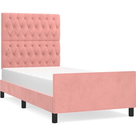 Maison Exclusive - Cadre de lit sans matelas rose 90x190 cm velours