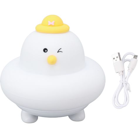 Veilleuse poussin – LED – chaude/blanche 2 couleurs – interrupteur rotatif – USB – silicone – enfants – Marhynchus