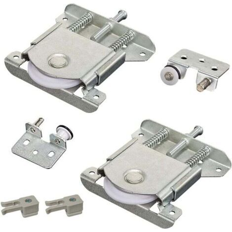 Kit de 2 roulettes pour portes coulissantes d'armoires, accessoires de remplacement, poulie de quincaillerie