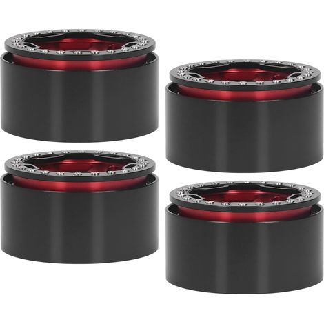 Vier 2,2-Zoll-Aluminiumfelgen, geeignet für RC-Crawler im Maßstab 1:10, rot. (1/5)