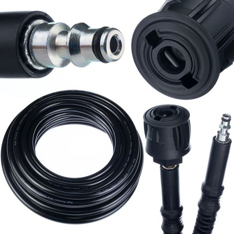 Rosfix Hochdruckschlauch 10 m QC – Ersatzteil für Hochdruckreiniger Lavor Click Connect  200 bar, 60 °C  Nylonverstärkung, PVC-Mantel  Verlängerungsschlauch für Druckreiniger