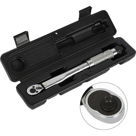 Clé dynamométrique réglable 1/4" 5-25 Nm Outil de réparation à cliquet Clé à cliquet avec étui Neuf