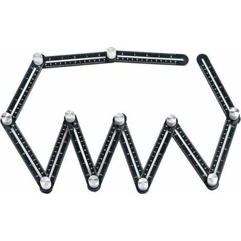 Mehrwinkel-Messlineal, präzise, aus hochwertiger Aluminiumlegierung, Anrisswerkzeug mit perforierter Form für Bauarbeiter (1 Lineal) (1/4)