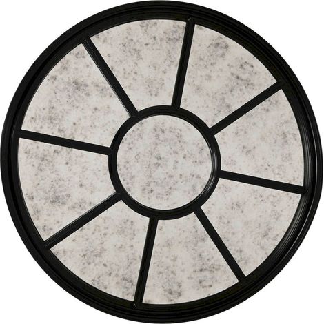 Miroir élégant et décoratif en bois noir pour intérieur chic - Noir vieilli effet usé (1/4)