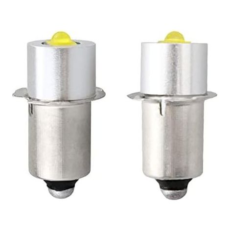 Ampoules de lampe torche LED P13.5S de remplacement, ampoules torche DC 4V-12V, 3W, 2 pièces (P13.5S, argent) (1/5)