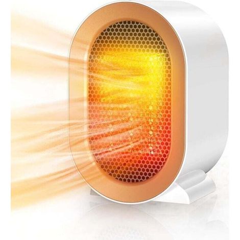Chauffage d'appoint, Radiateur Electrique 800/1200W, Mini Chauffage Soufflant Ceramique, Protection Contre Surchauffe & Anti-Basculement, 2 Modes de Chauffage, Salle de Bain Maison Bureau (1/4)