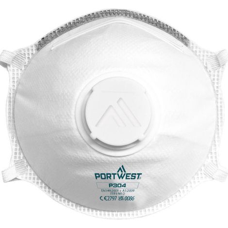 Mascarilla Dolomite ligera con válvula FFP3 (pack 10) / Blanco