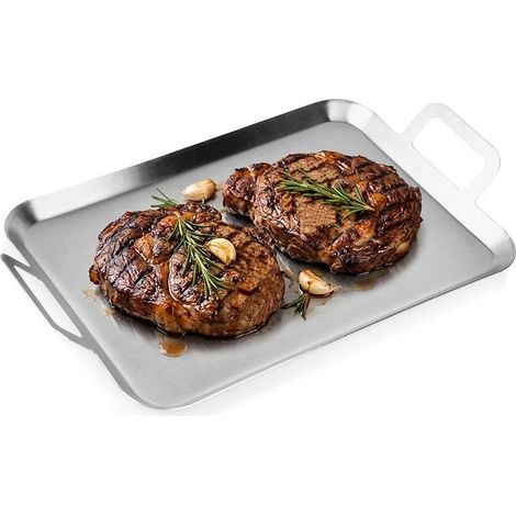Stainless Steel Griddle Plate with Handles, 43x25 cm (1/5)
