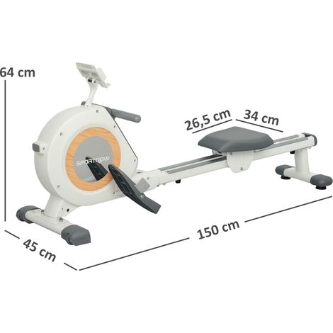 Rudergerät mit 16 einstellbaren Stufen, LCD-Monitor und Handyhalter, fürs Heimtraining, 150 kg Belastbarkeit (1/5)