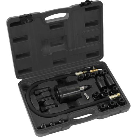 Extracteur d'injecteur pneumatique de 23 pièces, extracteur d'injecteurs, kit d'outils d'extraction d'injecteurs pneumatiques avec adaptateur (noir) (1/5)