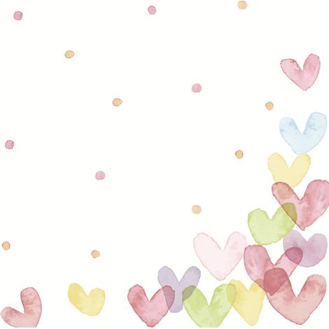 Duni Servietten Hearts Pastel 24 x 24 cm - 20er Pack Servietten