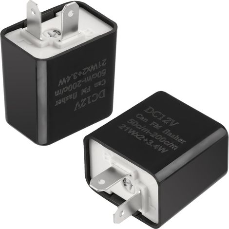 Centrale pour Clignotants Moto 2 Broches,Relais Clignotant Réglable DC 12V avec Engrenage,Compatible avec LED Moto,Boîtier Ignifuge Performance (1/5)