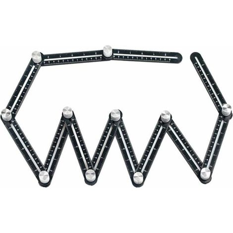Mehrwinkel-Messlineal, präzise, aus hochwertiger Aluminiumlegierung, Anrisswerkzeug mit perforierter Form für Bauarbeiter (1 Lineal) (1/5)