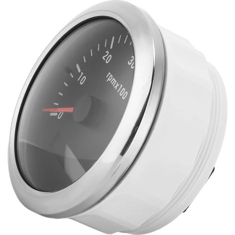 Tachymètre 85mm/3,35pouces 0-6000 tr/min Rétroéclairage Multicolore Réglable Universel pour Engins de Chantier Noir (1/5)